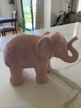 Pink Ceramic Elephant Figurine - Home Accents